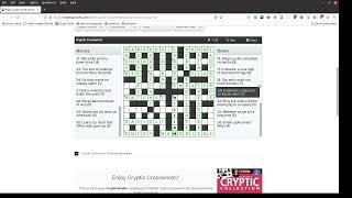 Cryptic Crossword live solve -- Lovatts 26.12