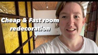 Redecorating my spare room in 1 day with no money at my old Irish cottage... Episode 53
