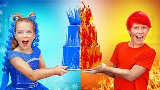 Hot vs Cold opposites challenge with Arina and Slava