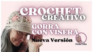 Gorro Primavera con Visera Versión hilo de algodón #crochetprincipiantes #gorro #creatividad