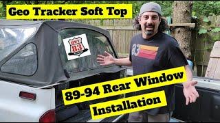 89-94 Soft Top Window Installation + Parts Needed GEO TRACKER SUZUKI SIDEKICK @Hwy83SUZUKI