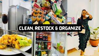 FRIDGE CLEANING, RESTOCK & ORGANIZATION// SHOPPING HAUL//PASTA RECIPE//MS WIT