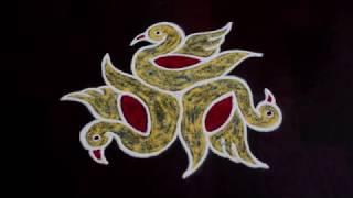 Simple Daily Birds Rangoli || 3x2 Dots Birds Kolam || Daily Rangoli With 3 Dots || #SriRangoli