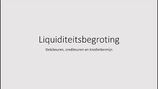 Liquiditeitsbegroting 2