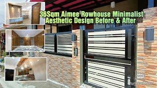 36 Sqm Aimee Rowhouse Minimalist Aesthetic Design Before and After + Magkano ang budget dito ???