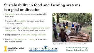 Whole Farm Planning Workshop - Welcome and Sustainability & Whole Farm Planning