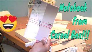 How To Make A Notebook from CEREAL BOX!!!