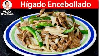 HIGADO ENCEBOLLADO Tips para desflemarlo y quitar el olor | Vicky Receta Facil