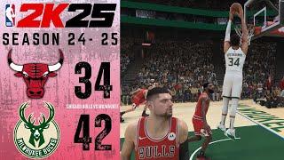 CHICAGO BULLS vs MILWAUKEE BUCKS || SEASON 2024-2025 || NBA 2K25