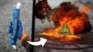 200g Barracuda vs 20l gasoline - New Year's Eve pyro special! (EXPERIMENT) 