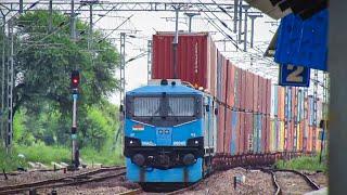 WAG9 VS WAG12 WITH DOUBLE STACK CONTAINER INDIAN RAILWAYS