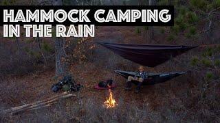 Hammock Camping in Rain Solo with My Dog | Tarp Shelter Overnight