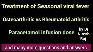 Viral fever treatment in hindi, osteoarthritis vs Rheumatoid arthritis #drniteshraj