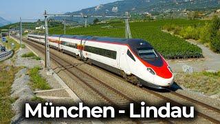 Quer durch Bayern | 4K Führerstandsmitfahrt: München - Lindau Reutin | Alstom ETR 610 – Neigetechnik