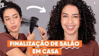 FINALIZAÇÃO PERFEITA DE SALÃO EM CASA - CABELOS CACHEADOS | JULIANA LOUISE