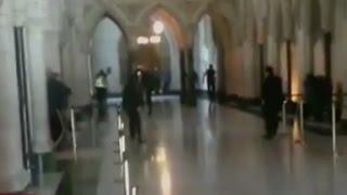 Video inside Canada Parliament during shooting