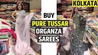 Buy Exclusive Pure Tussar Silk Saree, Pure Organza Saree in Kolkata