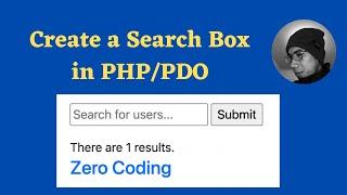 Create a Simple Search Box in PHP or PDO