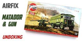 Airfix AEC Matador & 5.5" Gun - 1/76 Scale Plastic Model Kit - Unboxing Review