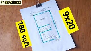 9x20 house design ll 9*20 house plan ll 180 sq ft room design ll 1 bhk ghar ka naksha