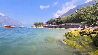 Malcesine: the beach of lake Garda