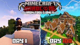 100 Days in Minecraft Hardcore But only use Iron Tools