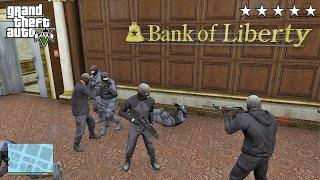 GTA 5 - Franklin, Michael and Trevor's Five Star Escape From The BANK OF LIBERTY # 180