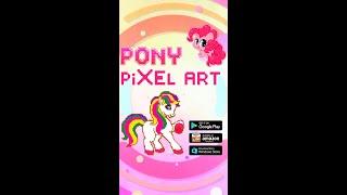 Pony Color by Number Pixel Art Paint Book.