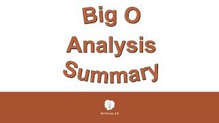 Big O Analysis Summary