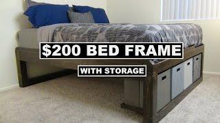 DIY $200 Bed Frame With Storage!!