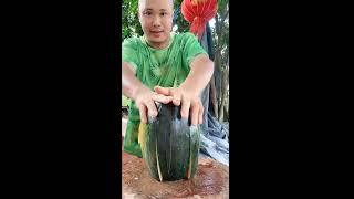 how to cut watermelon   by funny man