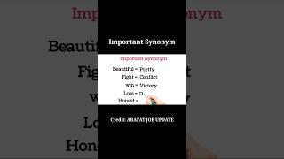 Important SynonymMost Valuable Synonym#ytshorts #shortvideo #arafatjobupdate