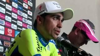 Alberto Contador in conferenza Stampa 18a tappa Verbania Giro d'Italia 2015