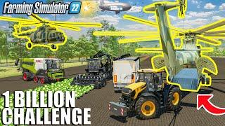 Transporting NEW EQUIPMENT w/ HELICOPTERS | 1 BILLION Challenge | Farming Simulator 22