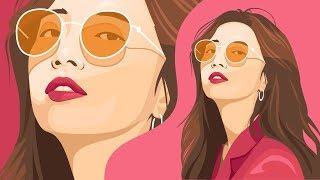 [Timelapse] Simple Vector Portrait Illustration using Adobe Illustrator | Suzy Bae