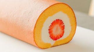 Strawberry Swiss Roll Cake｜Ohyoo Cooking