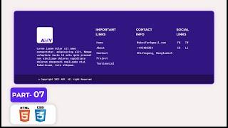 Portfolio Website Project for Practice | Part-07 | Footer Section | HTML & CSS Project