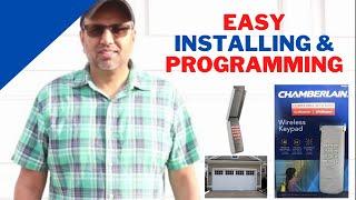  | Installing chamberlain Garage door keyPad Opener || How to  Program and install a Garage Opener