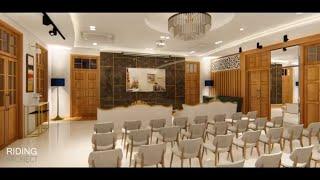 Commercial Interior design of 900 sqft Community hall as a Banquet hall, Conference room & Dining