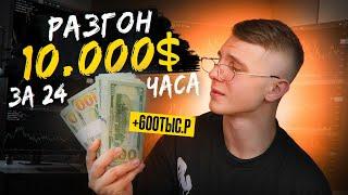 24 ЧАСА РАЗГОНЯЮ ДЕПОЗИТ 10 000$ I Какой настоящий заработок трейдера? Трейдинг I Скальпинг