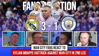 MAN CITY FANS REACT TO KYLIAN MBAPPÉ HATTRICK AGAINST MAN CITY IN 2ND LEG | REAL MADRID 3-1 MAN CITY