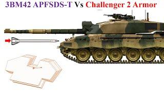 3BM42 APFSDS-T Vs Challenger 2 Frontal Hull Armor