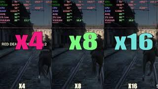 Pciex16 vs x8 vs x4 -  Gaming test.