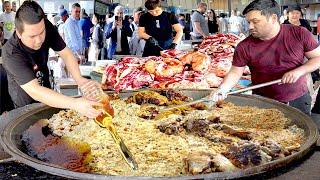 300 KG FINISHED IN 35 MINUTES | MOST POPULAR UZBEK PILAF THE NATIONAL DISH OF  UZBEKISTAN | OSH CITY