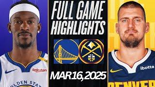 Warriors vs Nuggets I Full Game Highlights I March 16, 2025 NBA 2K25 Highlights 2K25