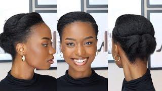 Simple Classy & Elegant  UPDO Hairstyle for 4c Natural Hair. | No GEL No Flat twist