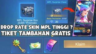 LOGIN AMBIL TIKET TAMBAHAN GRATIS & DROP RATE TINGGI GACHA SKIN MPL EDITH