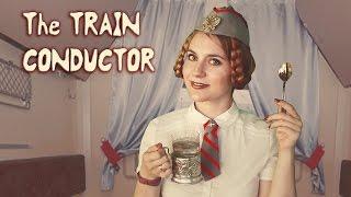 ASMR - Travelling  THE TRAIN CONDUCTOR  In English with RUSSIAN ACCENT. Adventure, Sound of Wheels