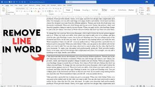 How to delete a horizontal line in a Microsoft Word document