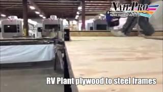 RV Plant plywood to steel frames